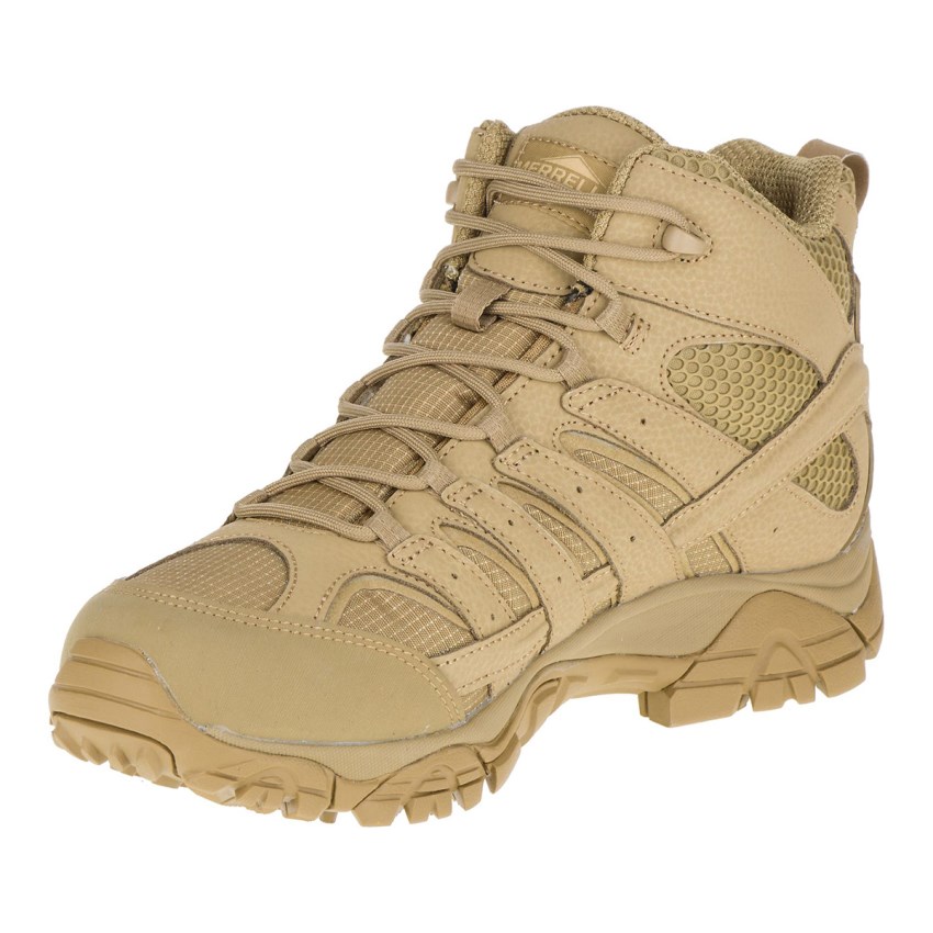 Bottes de Securite Merrell Moab 2 Mid Tactical Waterproof Marron Clair Femme | N.B.CGPE